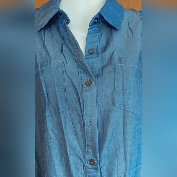 CUPSHE Chambray Mini Dress for Women - Picture 2 of 5